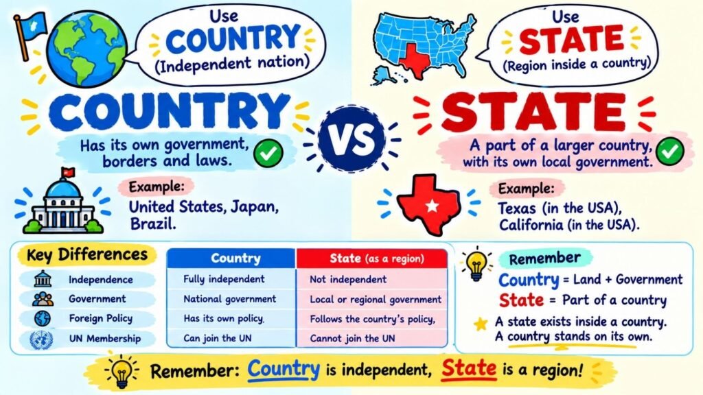 Country Vs State: Meaning, Difference And Clear Examples